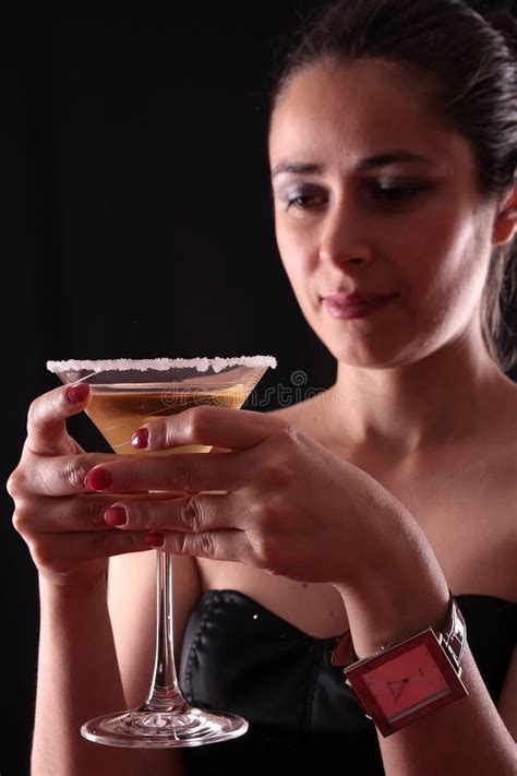 Woman And Martini Glass Stock Image Image Of Club Evening 7110271