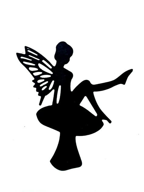 Fairy Fairies Sitting On Mushroom Silhouette Die Cut Cuts Etsy