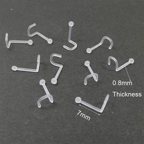 Buy 10 Pieces 20g L Shape Twist Clear Invisible Nose