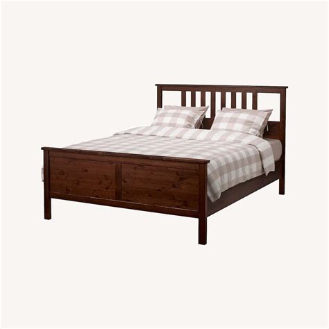 Ikea Hemnes Queen Bed Frame In Dark Brown Aptdeco