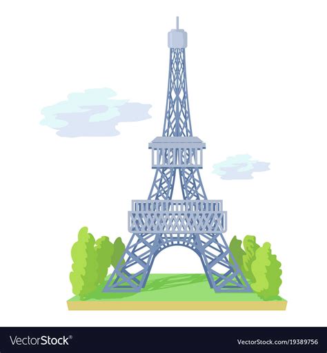 Eiffel Tower Icon Cartoon Style Royalty Free Vector Image