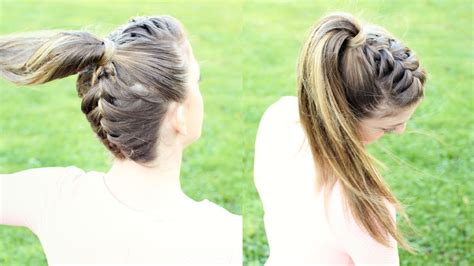 Upside down chunky braids with buns. Upside down French Braid Ponytail | Braidsandstyles12 - YouTube