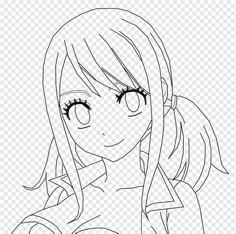 Line Art Lucy Heartfilia Fairy Tail Drawing Anime Fairy Tail White