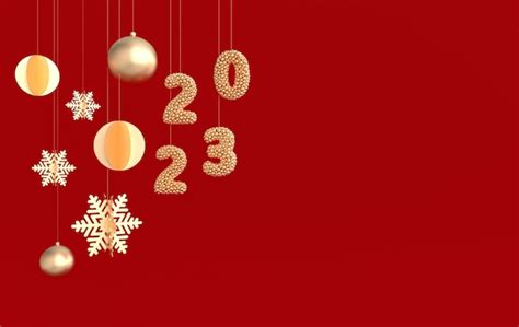 Premium Photo 2023 Happy New Year Numerals Golden Digits Xmas Ball