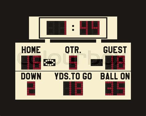 Led American Football Scoreboard With Stock Vector Colourbox