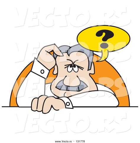 Vector Of Confused Man Scratching His Forehead By Andy Nortnik 131778