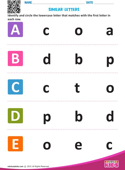 Identifying Letters Worksheets