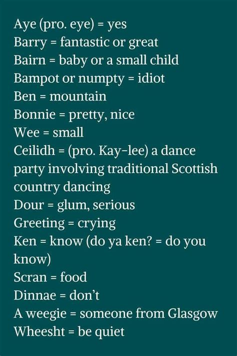 scottish english scottish words scottish quotes scottish gaelic phrases gaelic words serie