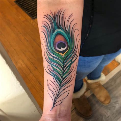 43 Stunning Peacock Feather Tattoo On Wrist Image Ideas