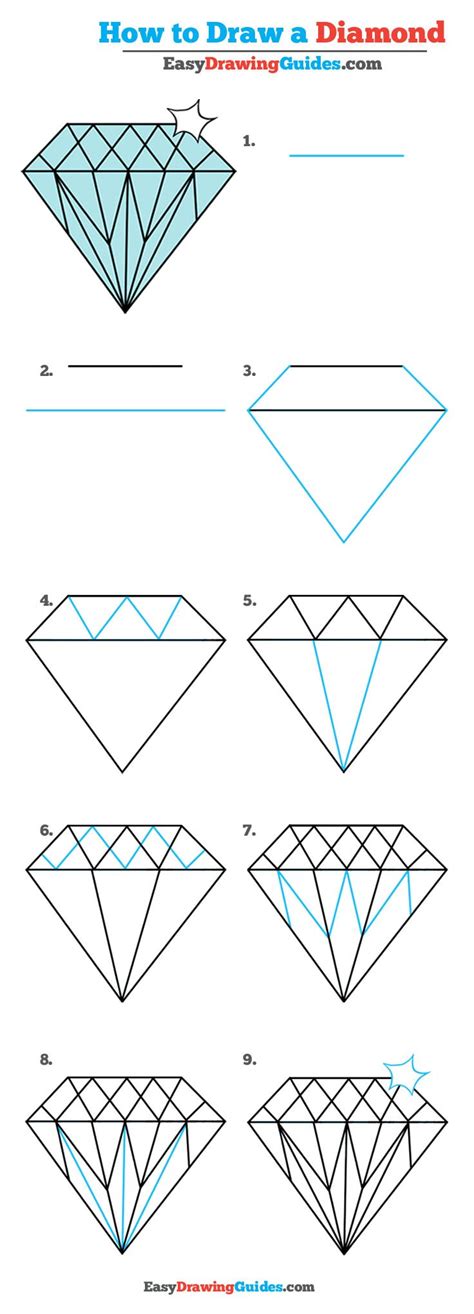 How To Draw A Diamond Really Easy Drawing Tutorial