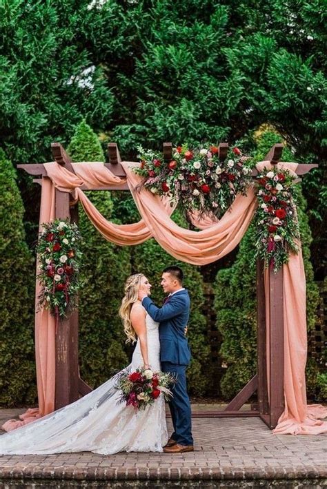 Rustic Outdoor Fall Wedding Arches And Backdrop 17 Roses And Rings