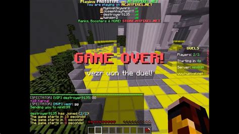 Minecraft Hypixel Prototype Duel Testing Duels Out Youtube