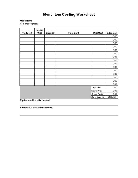 Food truck cost spreadsheet lovely free sheet template by blackampersand.co. 9 Best Images of Food Cost Worksheet - Restaurant ...