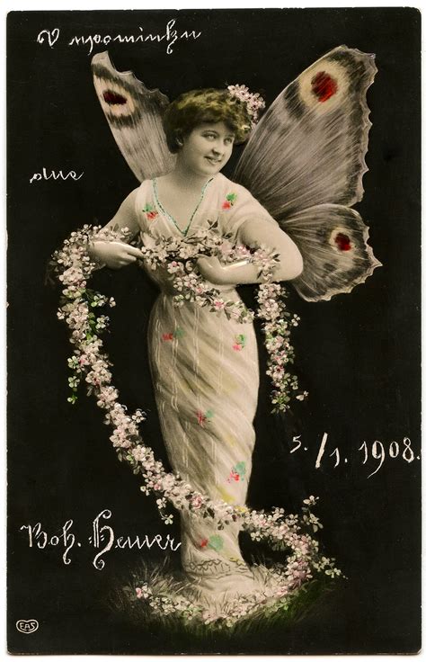 Vintage Butterfly Fairy Lady Photo The Graphics Fairy
