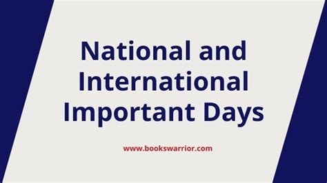 List Of Important Days Pdf Download Free