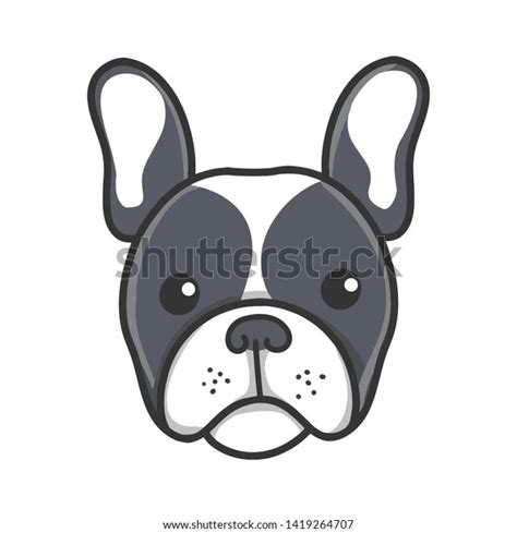 Cute Adorable Black Frenchie French Bulldog Stock Vector Royalty Free