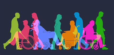 group of people with different disabilities stock illustration download image now istock