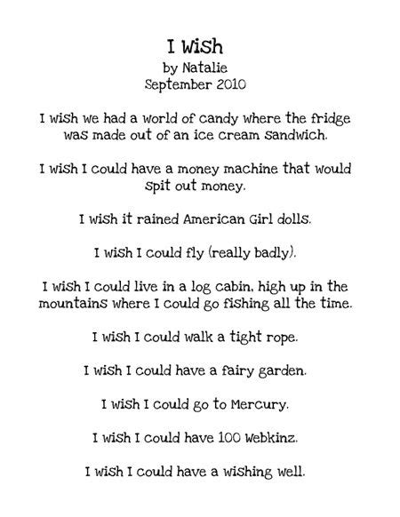 I Wish Poems Simple Poems Poetry For Kids How To Memorize Things