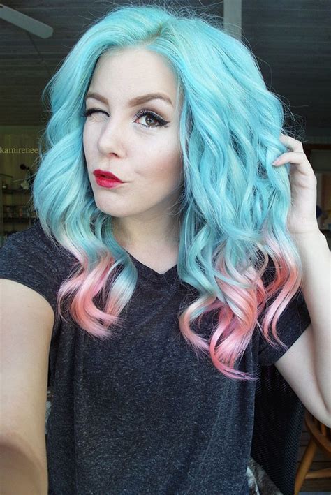 Light Blue Hair With Pink Ends Light Blue Hair Blue
