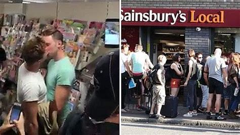 Protesters Hold Kissathon At Sainsburys Store Where Gay Couple Was