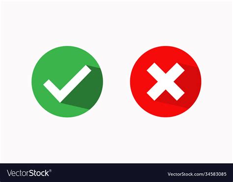 Yes And No Icons Or Sign Royalty Free Vector Image