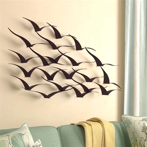 Flock Of Birds Metal Wall Art 3d Bird Sculpture Metal Wall Decor Idea