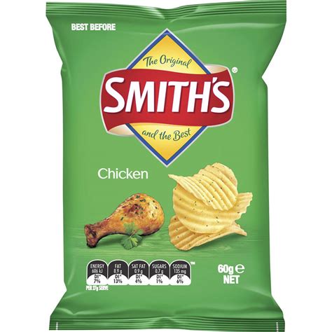 Using a food processor or your hands, crush the potato chips and add to a medium bowl. Smiths Chips Chicken 60g | Woolworths