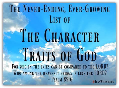 Character Traits Of God Jean Wilund Christian Writerspeakerbible