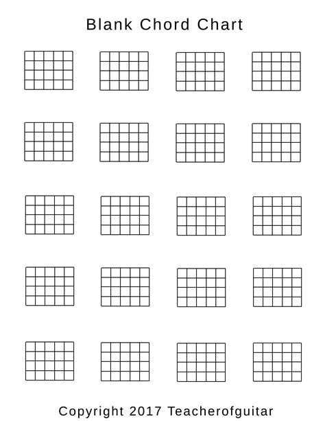 Guitar Chord Chart Blank Printable Sheet And Chords Collection