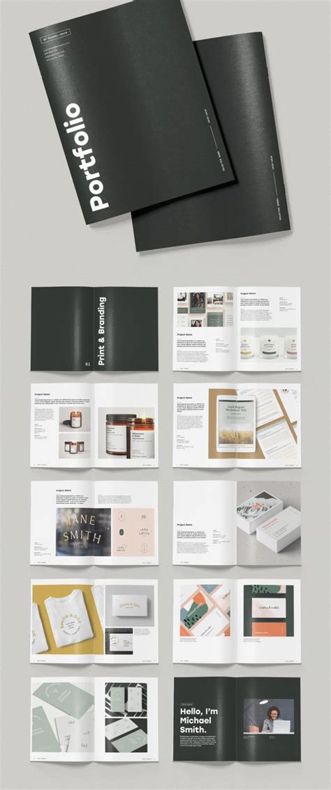 Minimalist Portfolio Brochure Template With Bold Typography Graphic