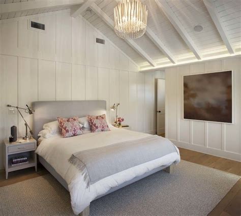 A board and batten wall treatment is a quite simple, yet complex {read: Modern Organic Interiors - bedrooms - vaulted ceiling ...