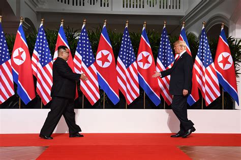 in pictures president trump meets kim jong un