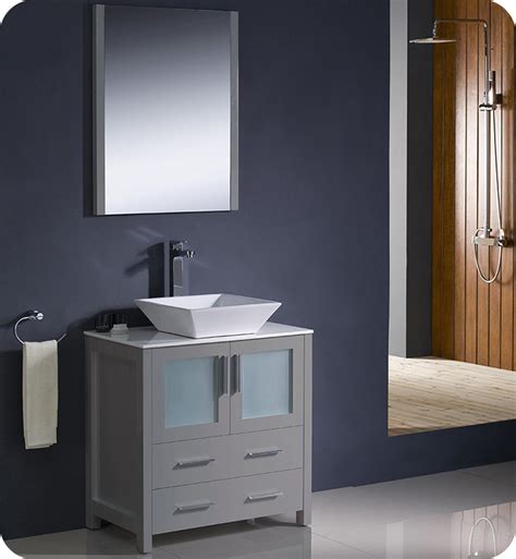 Sears carries stylish bathroom vanities for your next remodeling project. 30" Gray Modern Bathroom Vanity Vessel Sink with Faucet ...