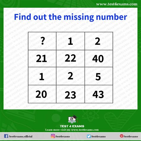 Solve Missing Number Brain Teaser Math Puzzle Puzzle Test 4 Exams