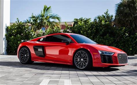 Download Wallpapers Audi R8 2017 Red R8 Sports Coupe New R8 Whiils