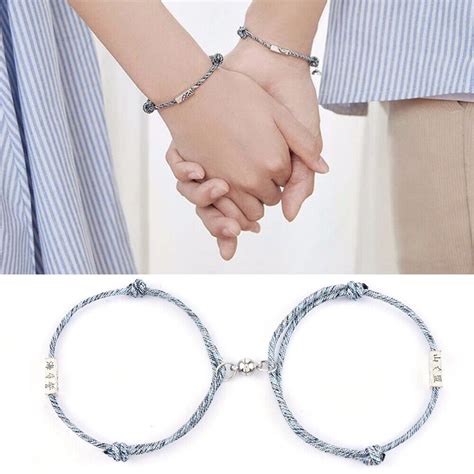 2pcs Lover Friendship Rope Braided Distance Couple Magnetic Bracelet Set Jewelry Ebay