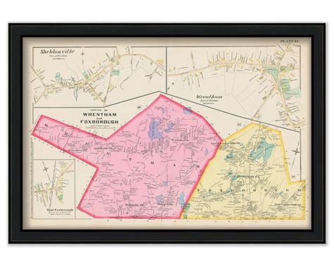 Towns Of Wrentham And Foxborough Massachusetts 1888 Map