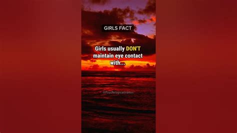 Girls Usually Dont Maintain Eye Contact Withfacts Shortvideo Ytshorts Shorts Fyp Youtube