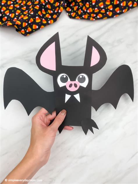 Easy Preschool Bat Craft For Halloween Free Template