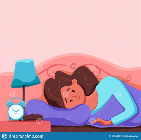 Sleepy Awake Child In Bed Suffers From Insomnia Stock Vector