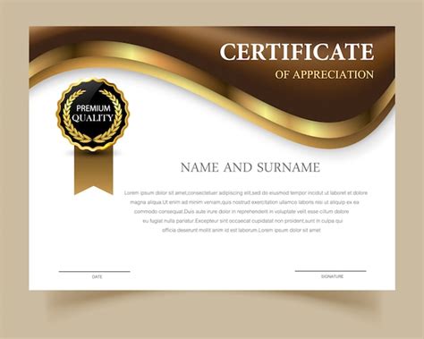 Free Vector Certificate Template With Elegant Design