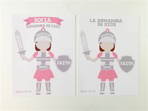 Nina Spanish Armadura De Dios Armor Of God Actividades Etsy