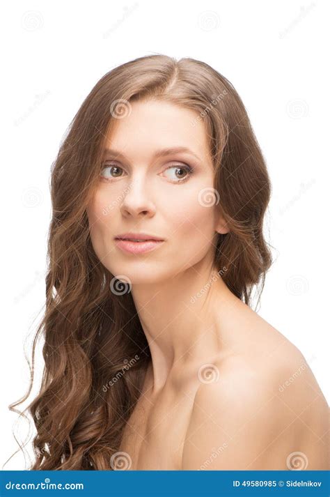Beautiful Caucasian Female Model With Perfect Skin Stock Image Image