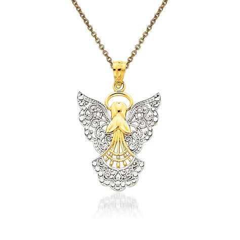 14kt Yellow Gold Angel Pendant Necklace Ross Simons