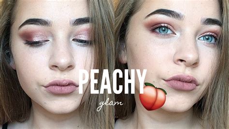 Peachy Glam Makeup Look Youtube