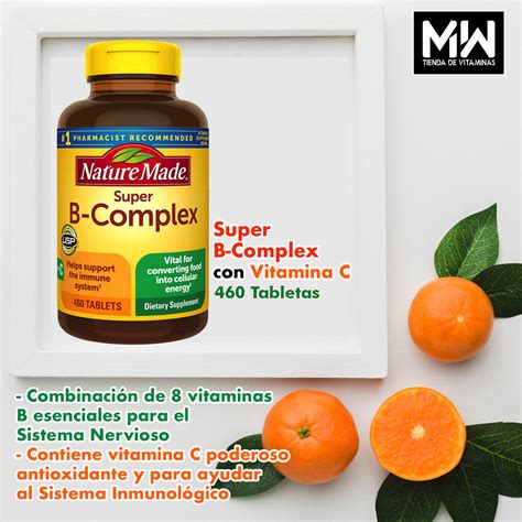 Súper Complejo B Con Vitamina C Super B Complex And Vitamin C 460 Tabs