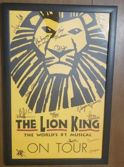 The Lion King Cast Signed Broadway Musical Poster On Tour Framed Poster