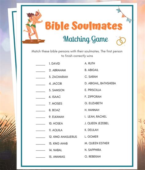 Bible Games Bible Soulmates Printable Bible Games Bible Games For