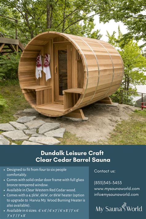 Dundalk Leisure Clear Red Cedar Barrel Sauna Barrel Sauna