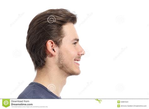 Side View Of A Handsome Man Facial Portrait Stock Photo